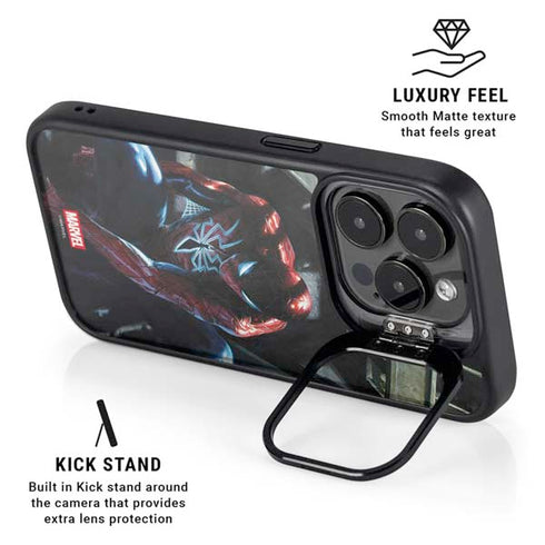Marvel Spiderman New Suit Spiderman iPhone 16 Pro Kickstand Case